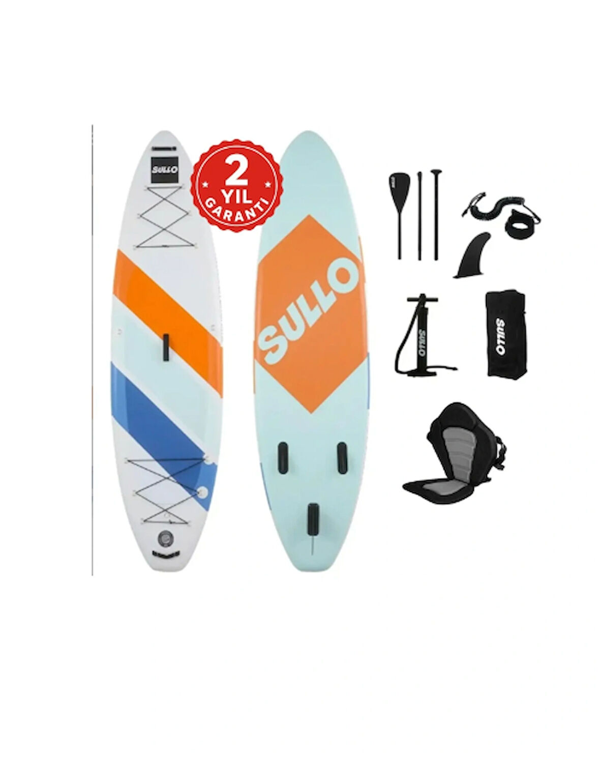 Sullo Koltuklu Şişme Sup Paddle Board 3 Finli 320x83x15 cm Sörf Tahtası Full Set iSUP