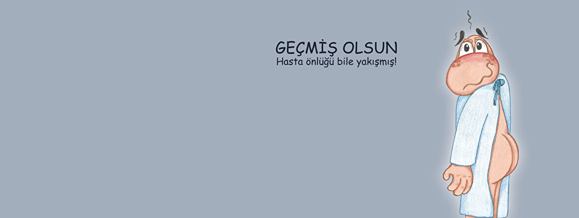 Geçmiş olsun hasta önlüğü bile yakışmış Hediye Kupa Love Bug-T