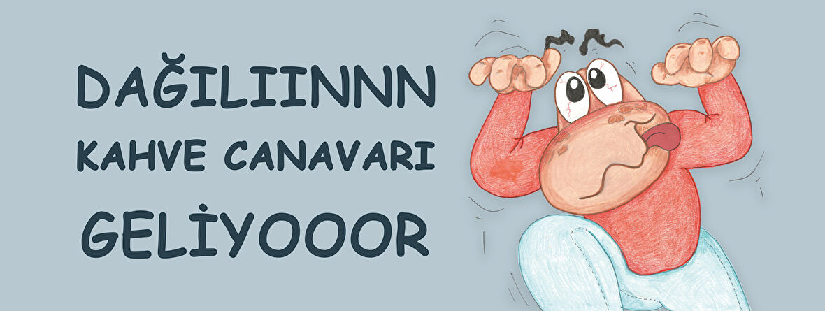 Kahve canavarı geliyor Hediye Kupa Love Bug-T