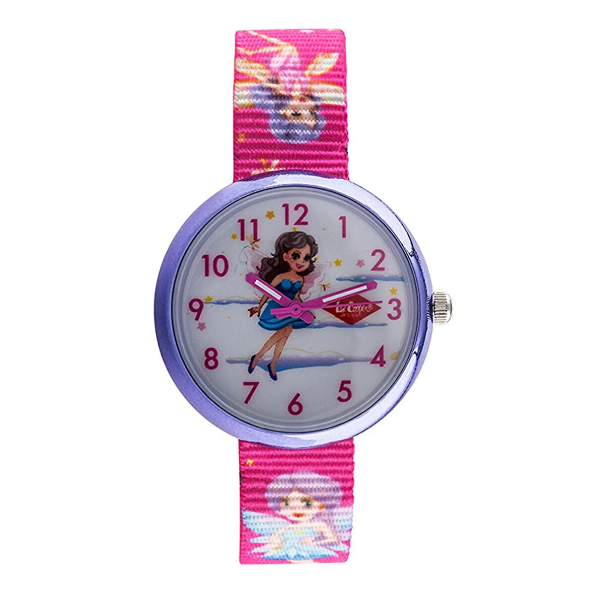 Lee Cooper LC.K.3.738 Çocuk Kol Saati | Peri Kız Temalı, Mor Kasa, Pembe Silikon Kordon