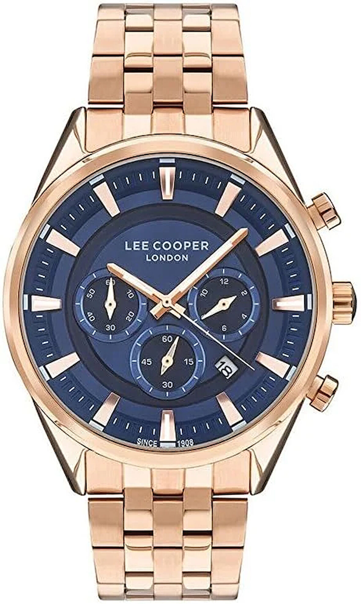 Lee Cooper LC07533.490-NM Erkek Kol Saati | 45 mm Rose Gold Çelik Kasa