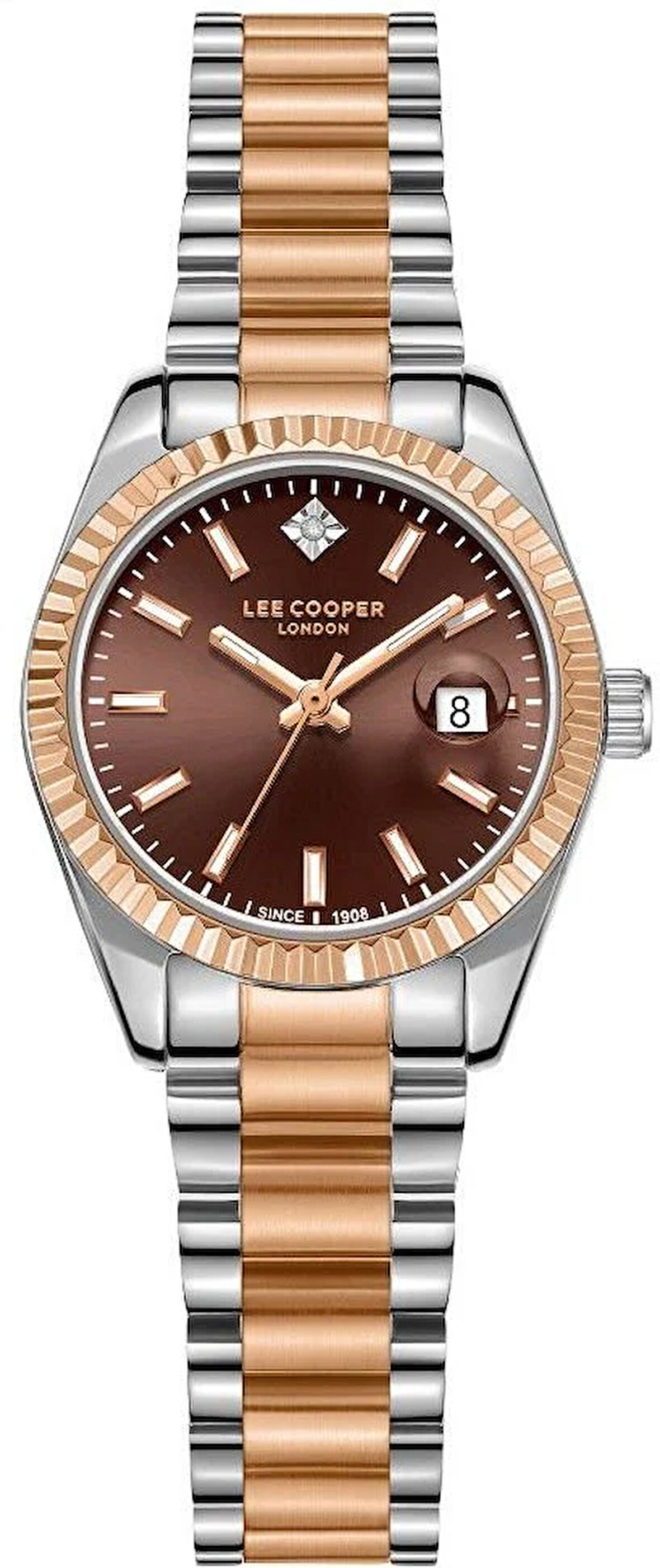 Lee Cooper LC08126.540 Kadın Kol Saati | Çelik Kordon, Rose-Gold, Takvimli Quartz Mekanizma