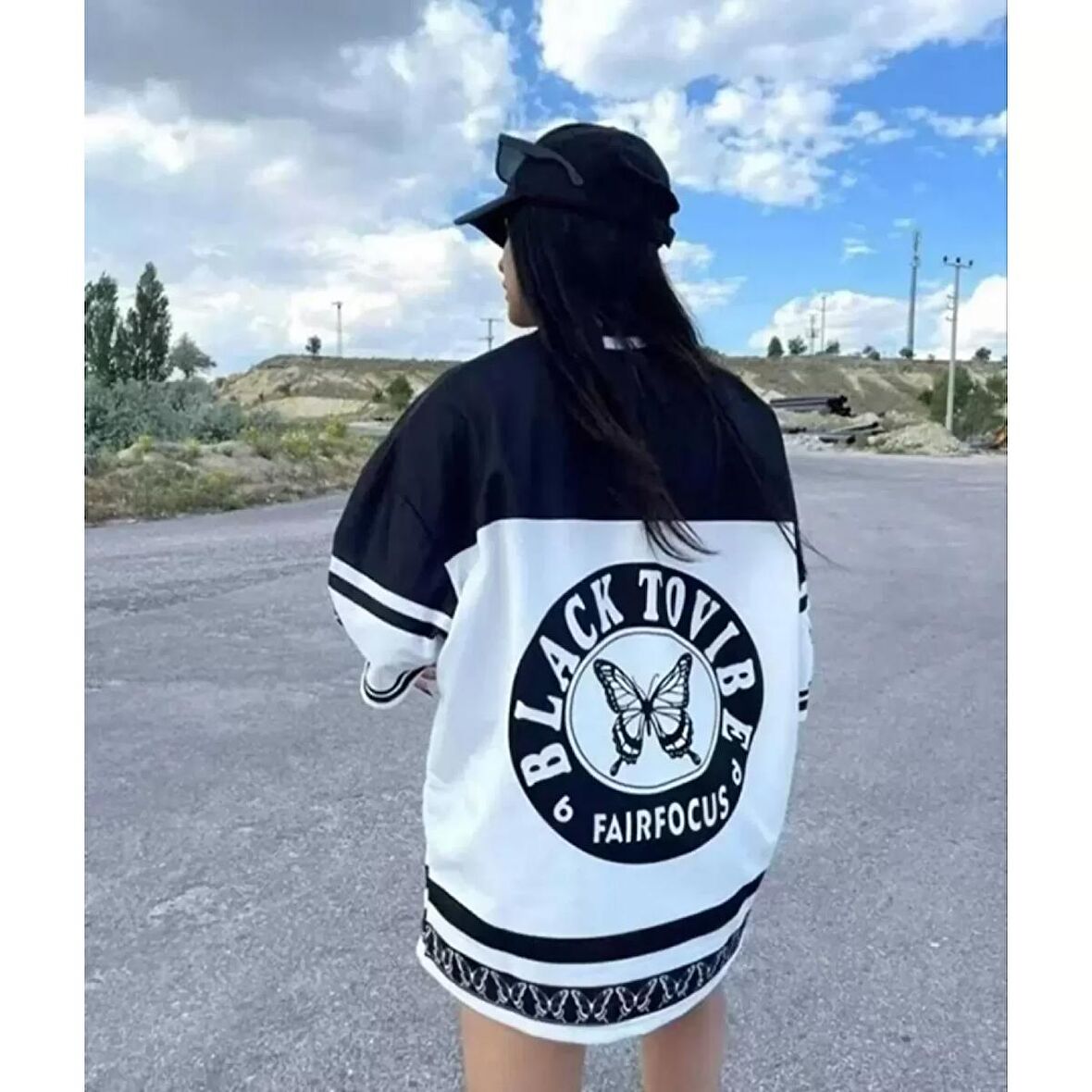 Lucky Life Dijital Baskılı Tshirt - Siyah