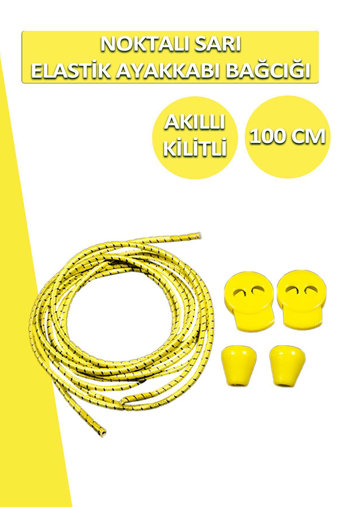 Lucky Akıllı Kilitli Elastik Noktalı Ayakkabı Bağcık 100 CM