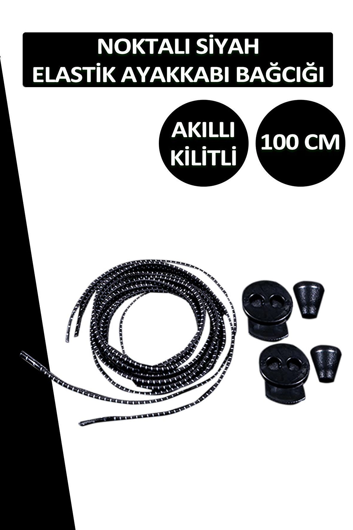 Lucky Akıllı Kilitli Elastik Noktalı Ayakkabı Bağcık 100 CM