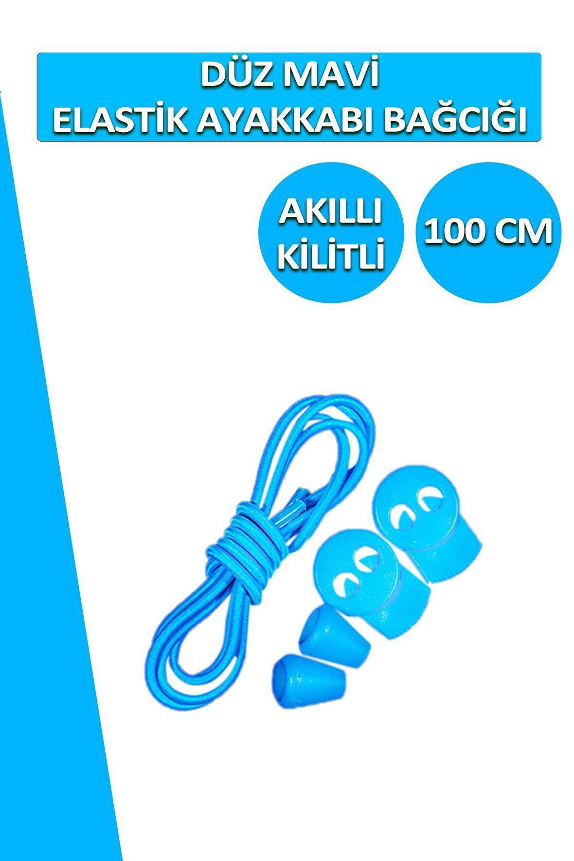 Lucky Akıllı Kilitli Elastik Düz Ayakkabı Bağcık 100 CM