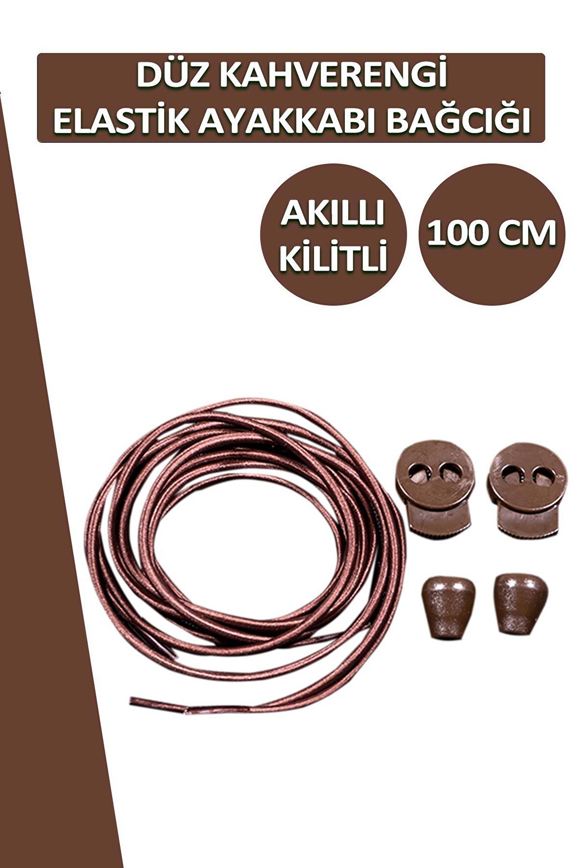 Lucky Akıllı Kilitli Elastik Düz Ayakkabı Bağcık 100 CM