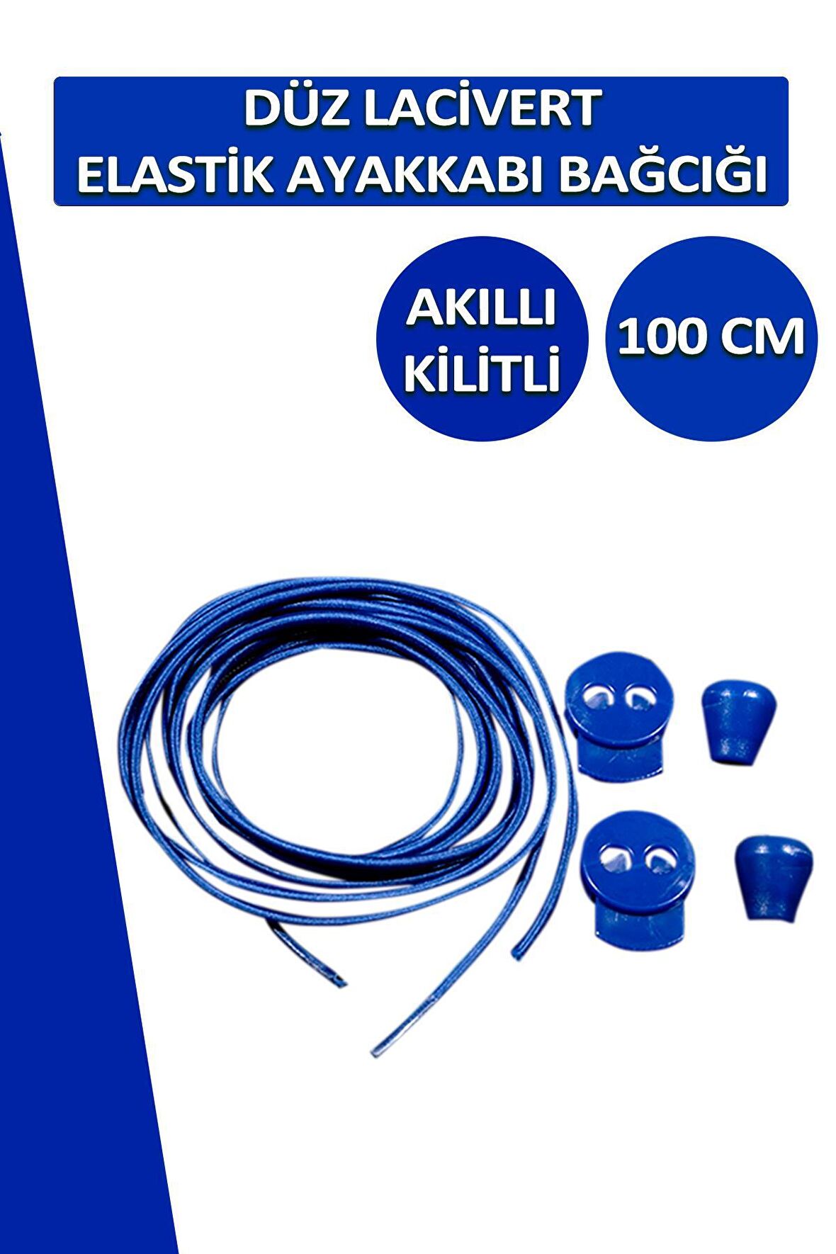 Lucky Akıllı Kilitli Elastik Düz Ayakkabı Bağcık 100 CM