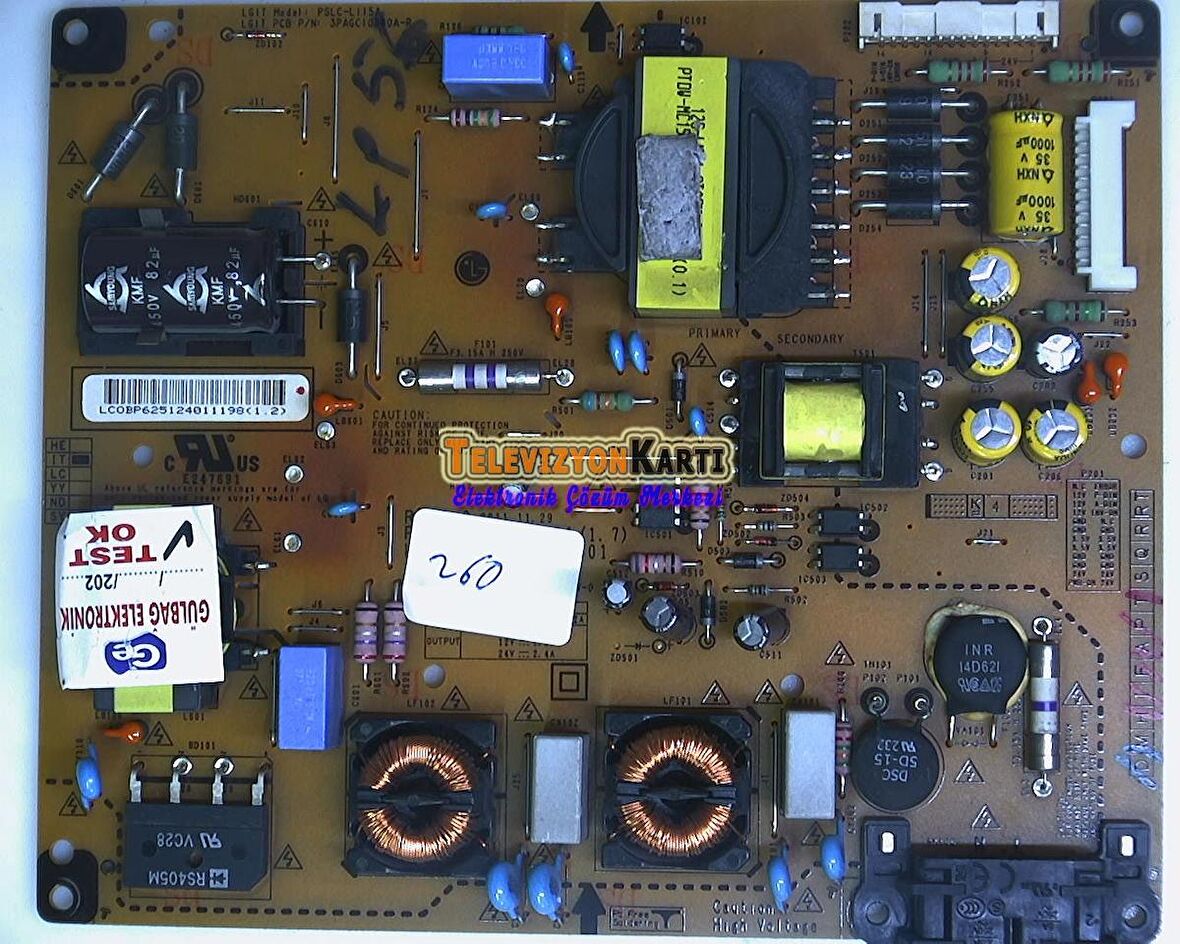 EAX64310001 (1.9), EAY62512401, LGP32M-12P, PSLC-L115A, EAX64310001 (1.9), 3PAGC10080A-R, LG 32LM611S, LG 32LS5600, POWER BOARD, Besleme