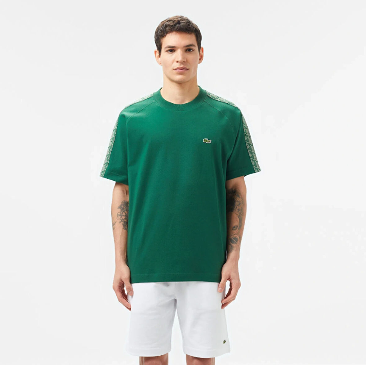 Lacoste Erkek Bisiklet Yaka Baskılı T-Shirt