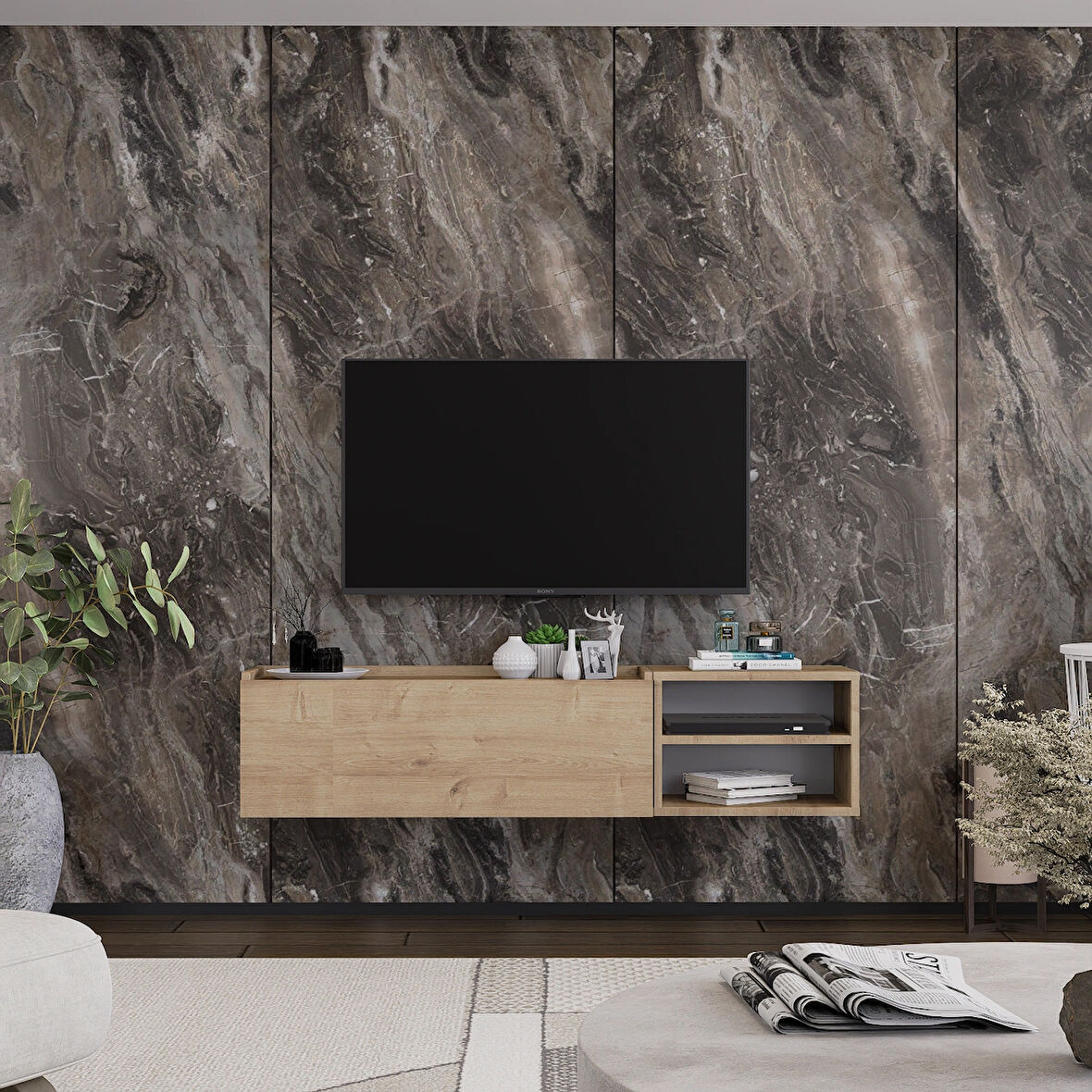 LİFEDECO TV ÜNİTESİ 135 CM DUVARA MONTE LD-1002-M2M490