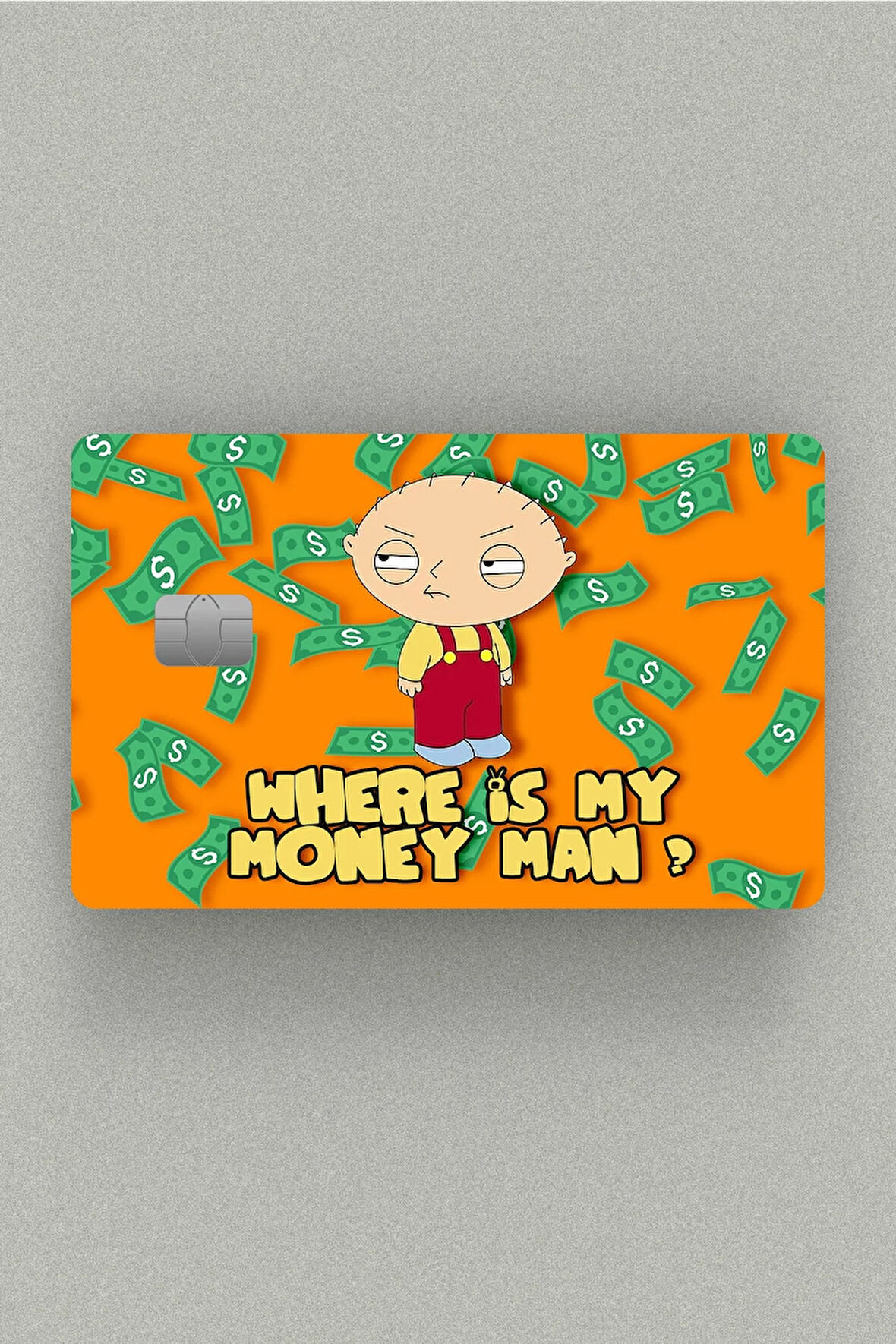 Family Guy Stewie Money Çipli/çipsiz Kredi Kartı & Akbil Stickerı Kaplama