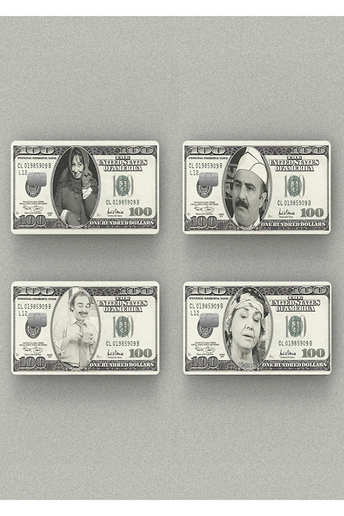 4'lü Dollar Money Lovers Kredi Kartı, Akbil ve Kart Kaplama Stickerı (4ADET)