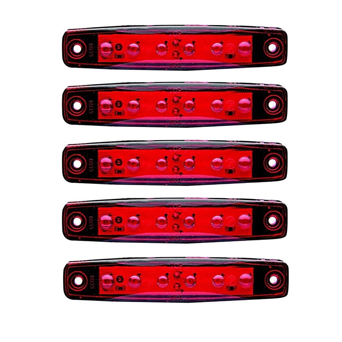 Kırmızı Parmak Led Dorse Lamba 6 Ledli 12-24V 5'li