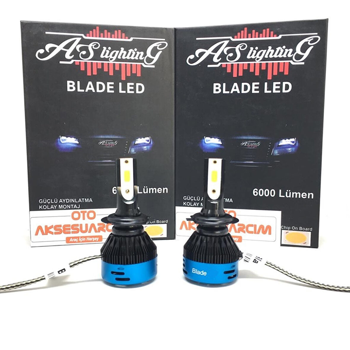 BLADE 9006/HB4 Led Xenon Far Ampulü Şimşek Etkili Beyaz 6000 Lümen