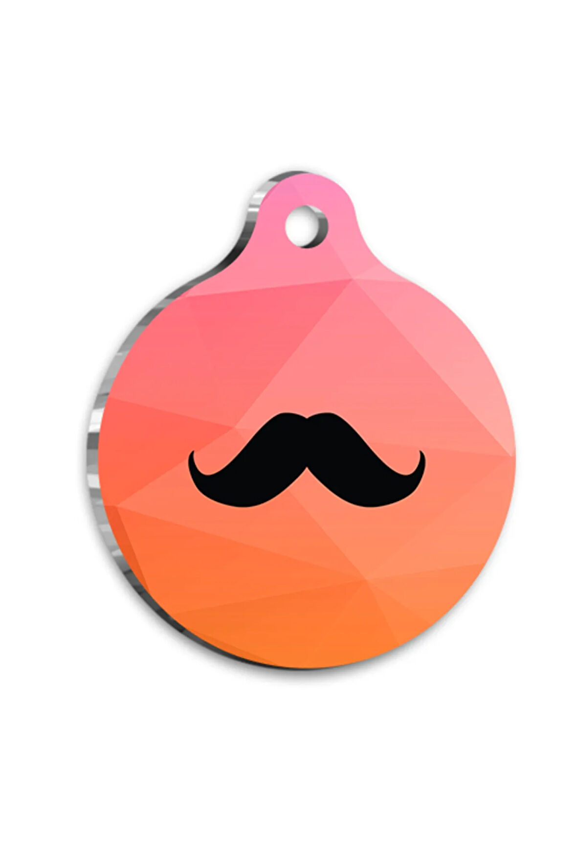 Bıyıklı Moustache Kedi köpek Künyesi Large 3,8 cm