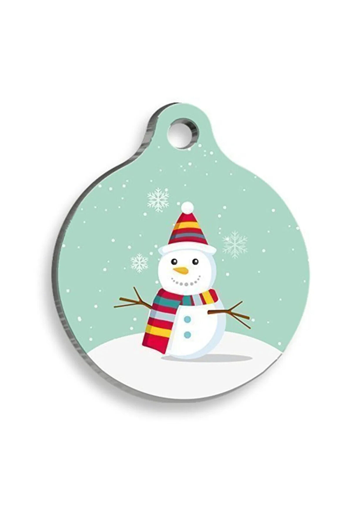 Christmas Serisi Snowman Comics Yuvarlak Kedi ve Köpek Künyesi