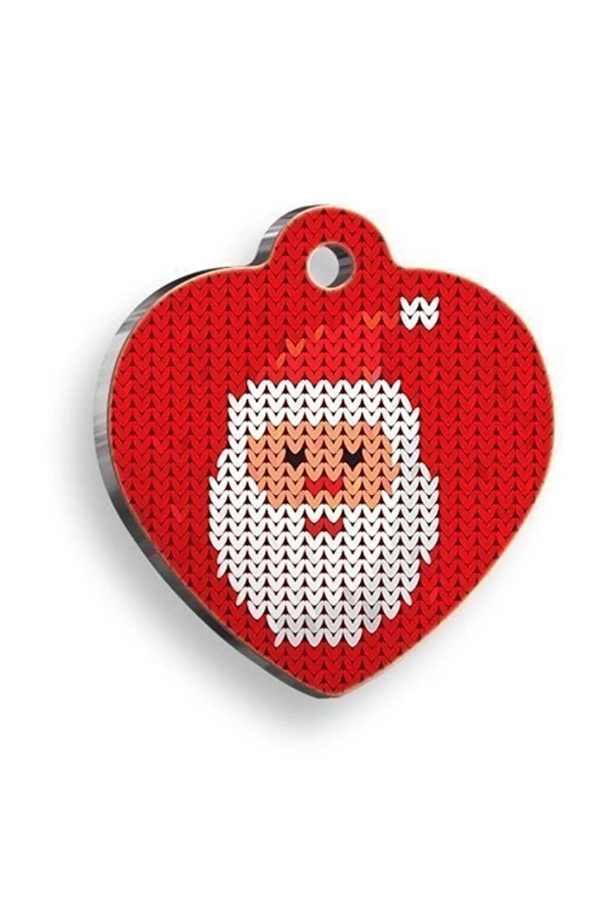 Christmas Serisi Pixel Santa Kalp Kedi ve Köpek Künyesi Large: 4,2 x 4,5 cm.