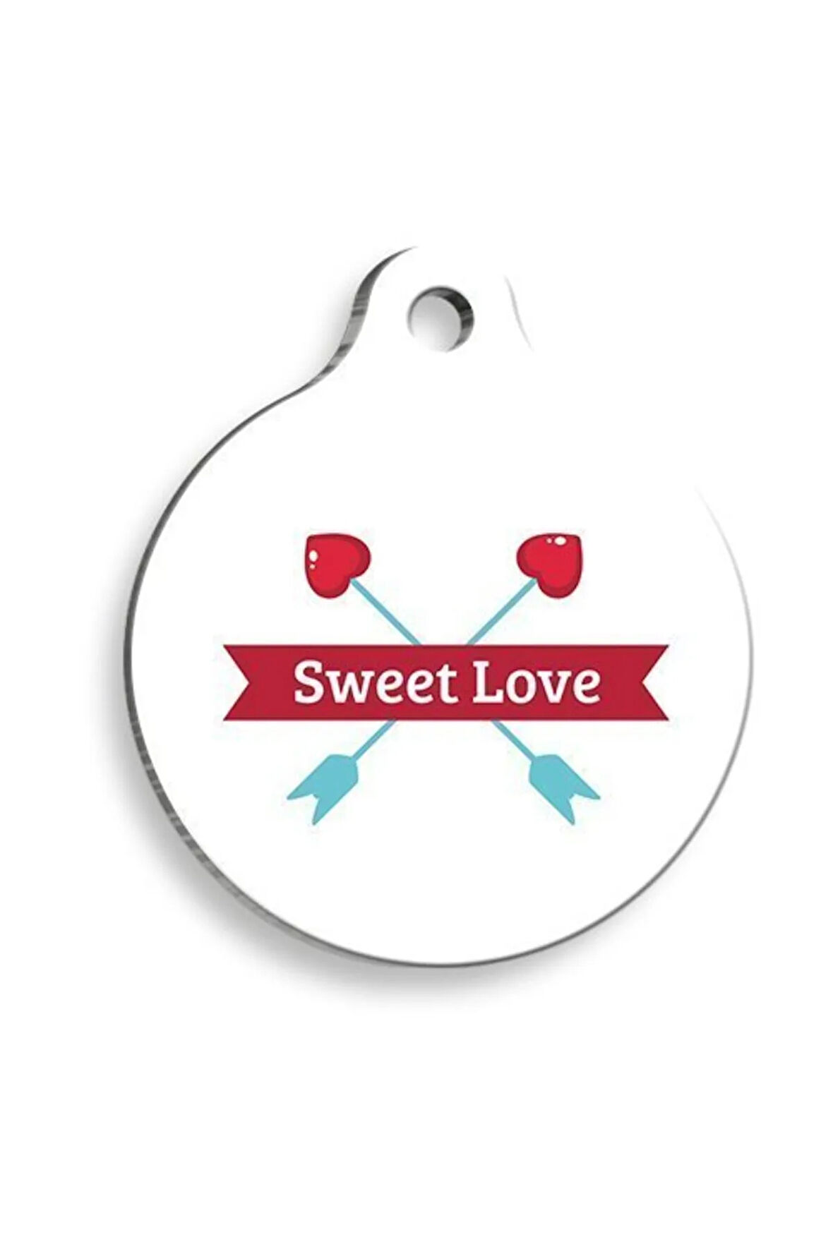 Sweet Love Yuvarlak Kedi ve Köpek Künyesi Small: 2,5 cm.