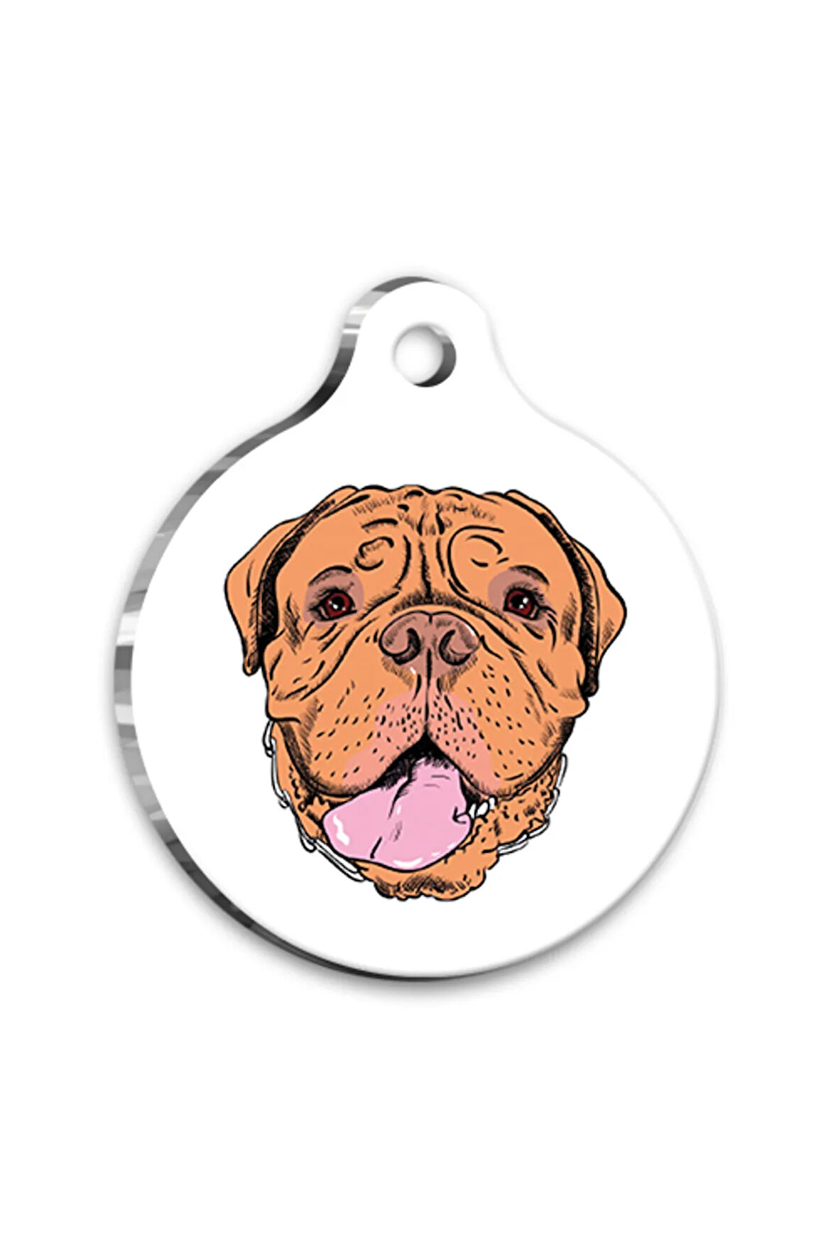 İllüstrasyon French Mastiff Yuvarlak Köpek Künyesi Large 3,8 cm