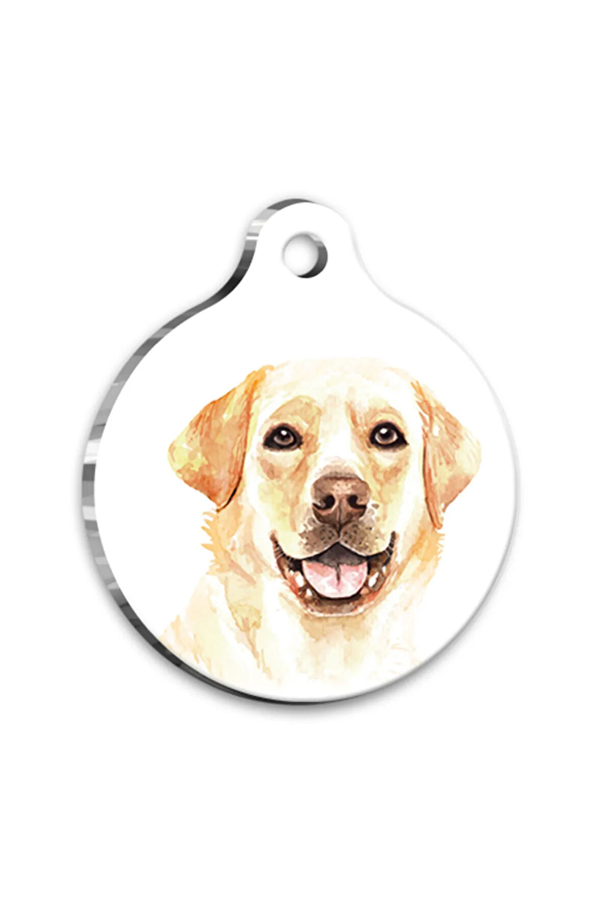 Suluboya Labrador Retriever Yuvarlak Köpek Künyesi Small 2,5 cm