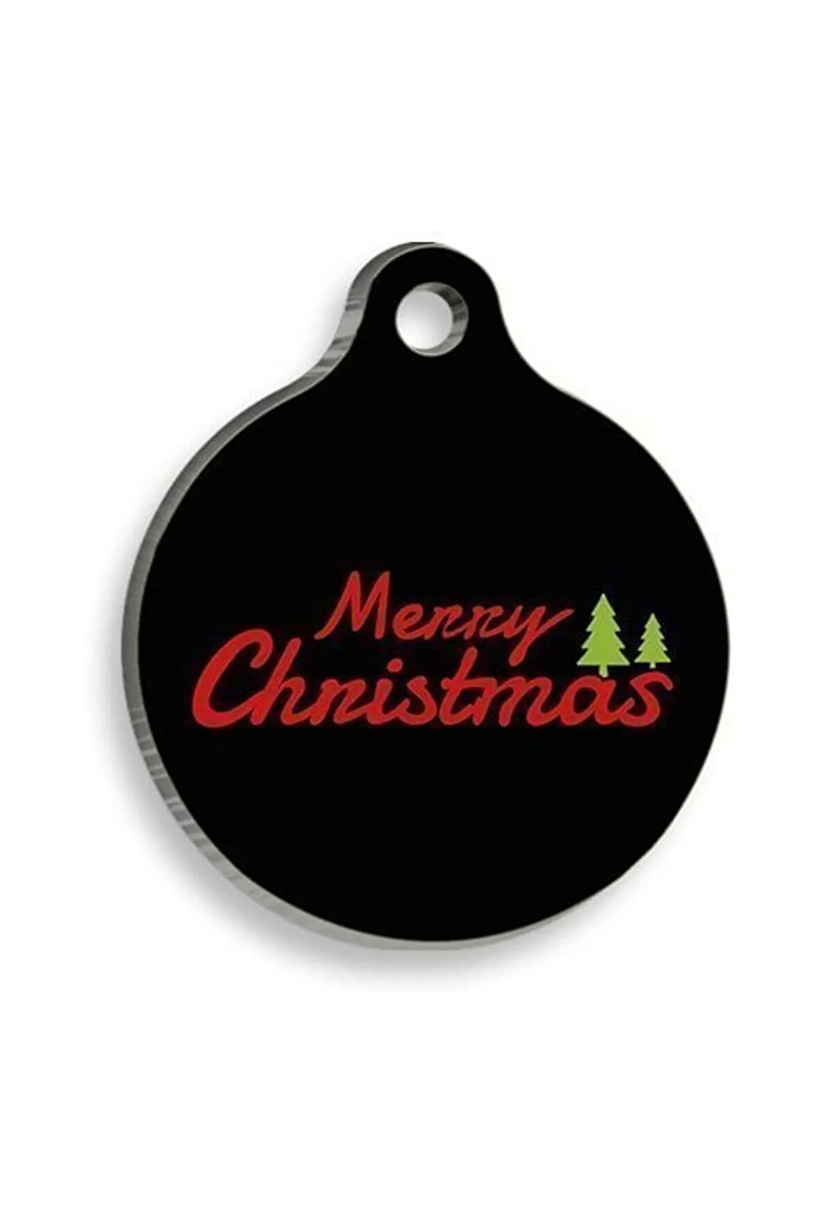 Christmas Serisi Merry Christmas Letter Yuvarlak Kedi ve Köpek Künyesi Large: 3,8 cm.