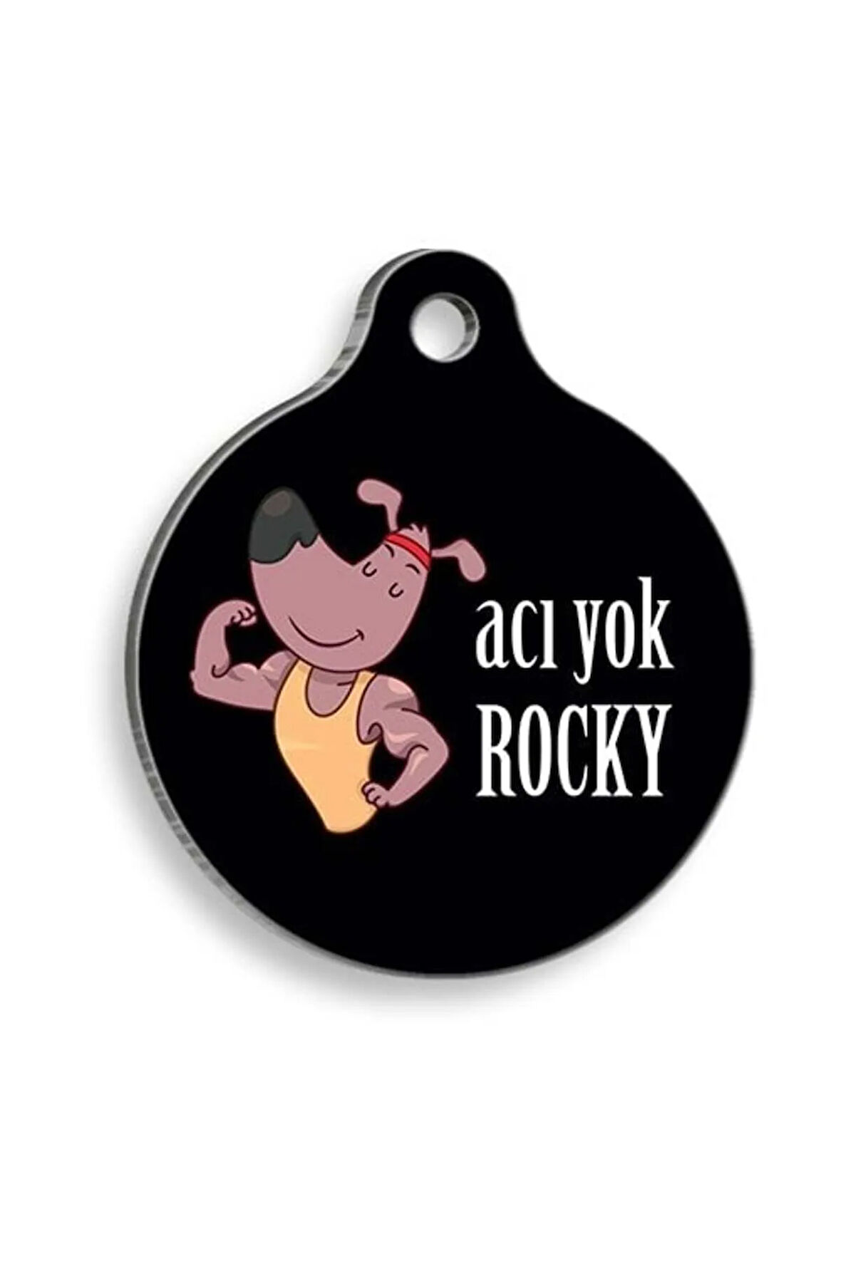Rocky Yuvarlak Köpek Künyesi Large 3,8 cm