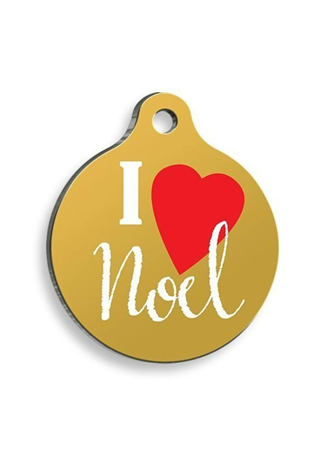 Christmas Serisi I Love Noel Yuvarlak Kedi ve Köpek Künyesi