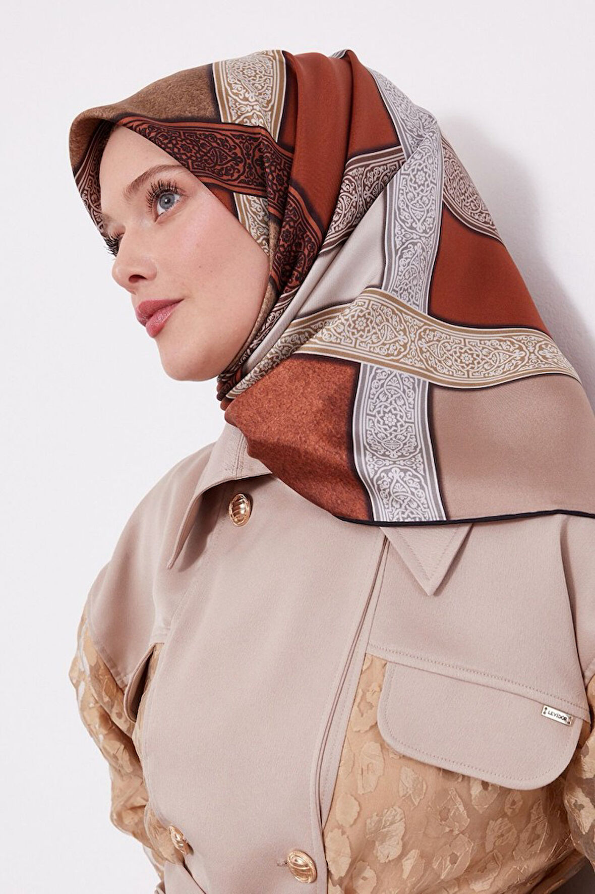 Levidor Twill İpek Eşarp LD4178-1