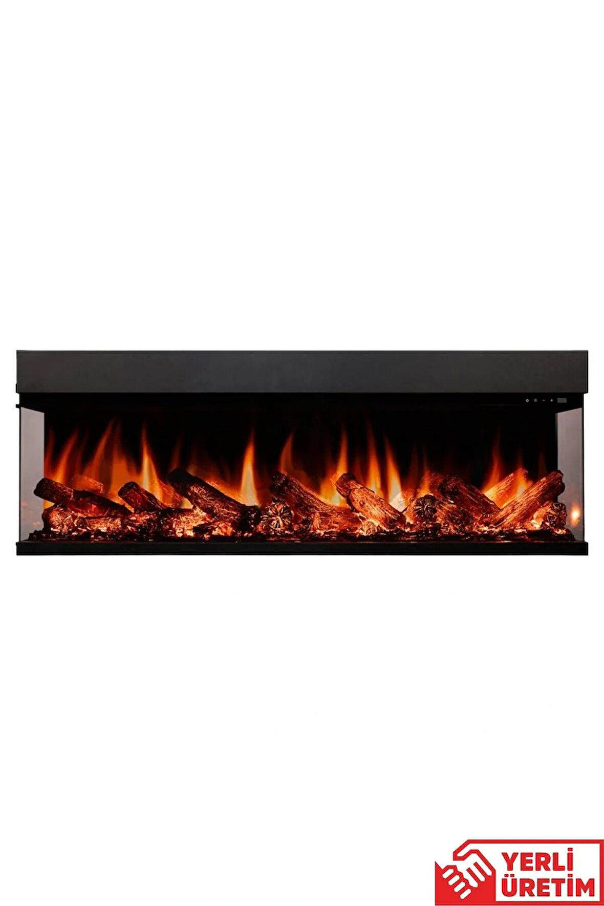 Laden 150 Elektrikli Şömine - 3 Tarafı Cam Çerçeveli, Isıtıcılı, Sınırsız Renkli