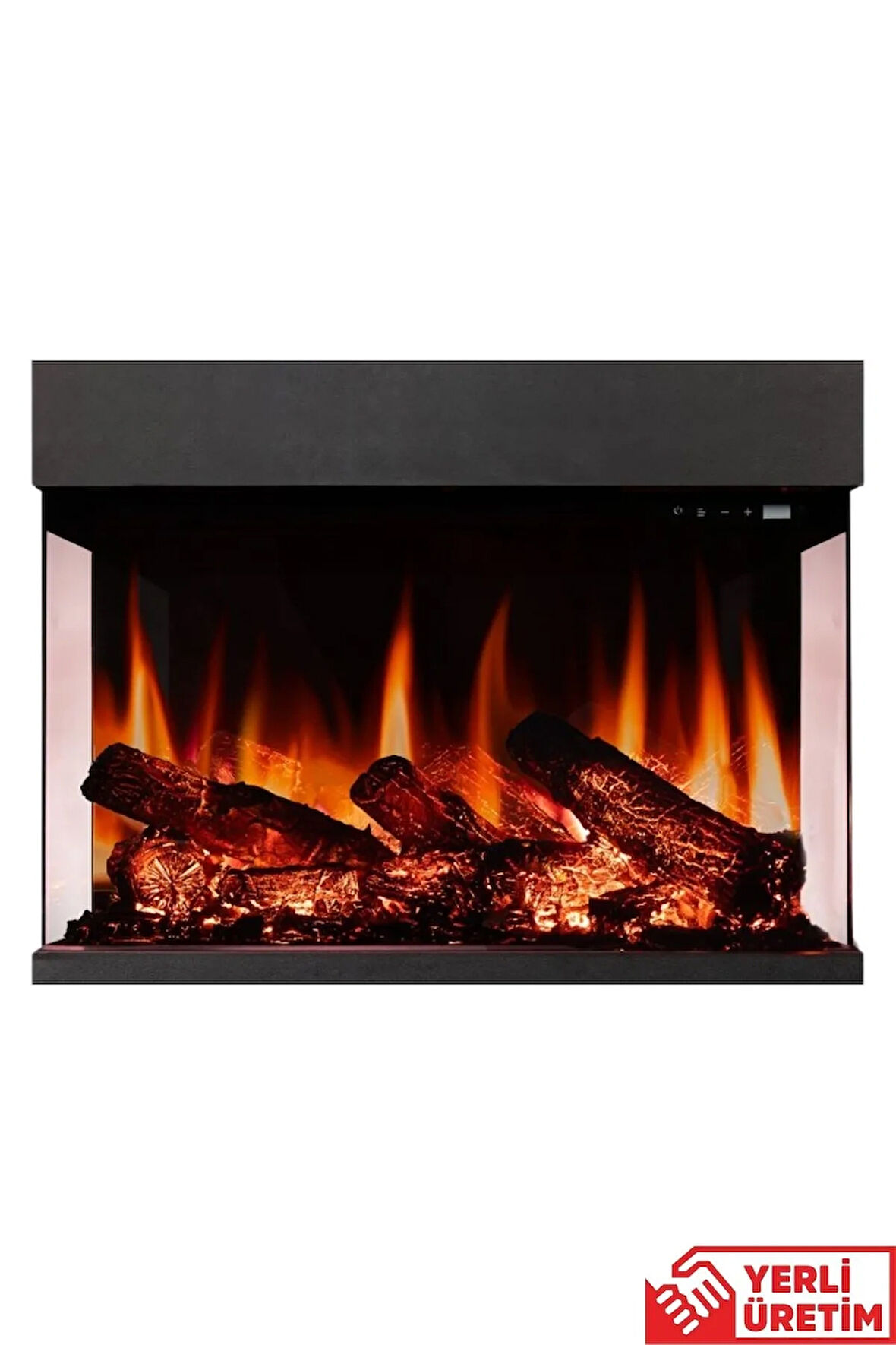 Laden 70 Elektrikli Şömine - 3 Tarafı Cam Çerçeveli, Isıtıcılı, Sınırsız Renkli