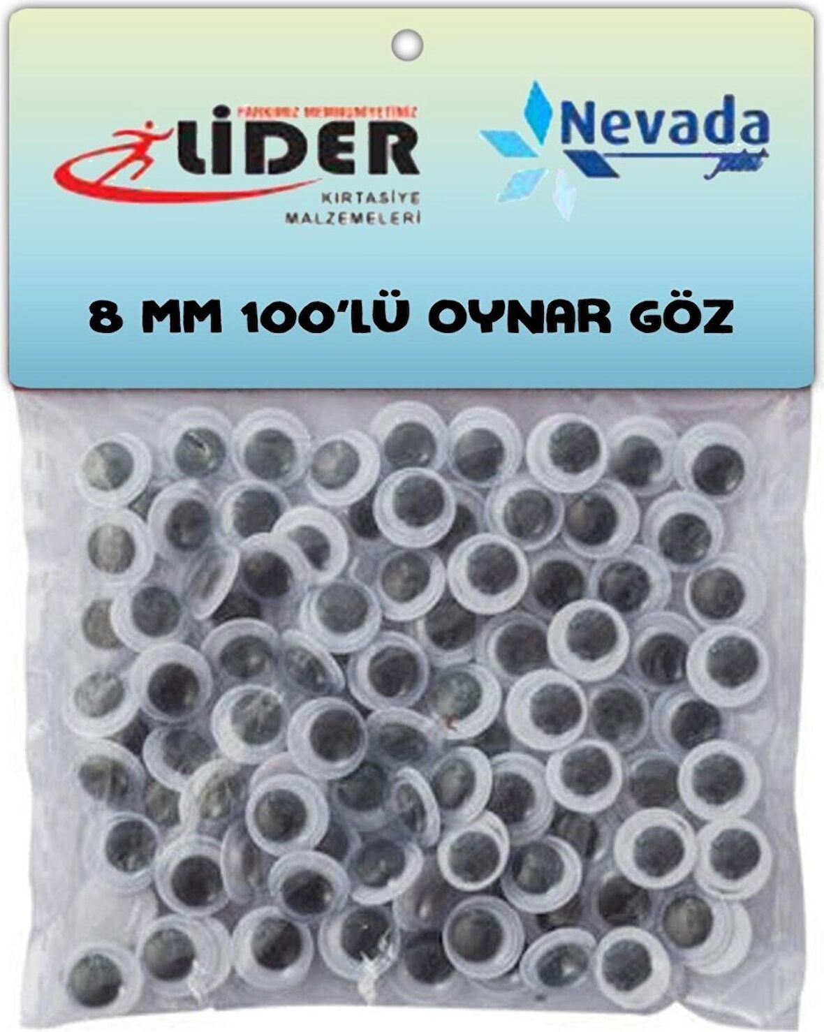 Lider & Nevada Oynar Göz 8 mm 100'LÜ Paket