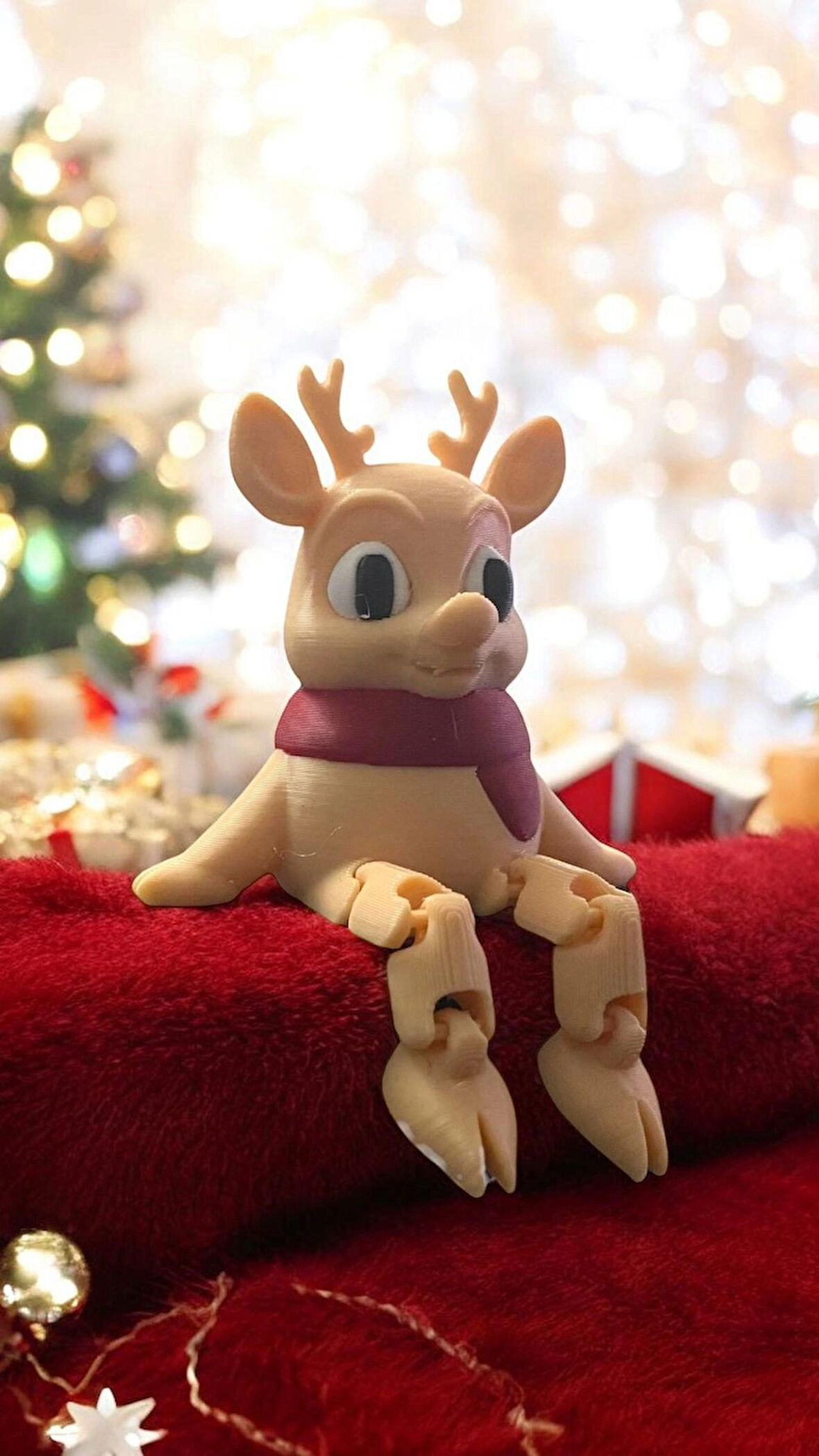  Mini Hareketli Noel Geyik Figürü 