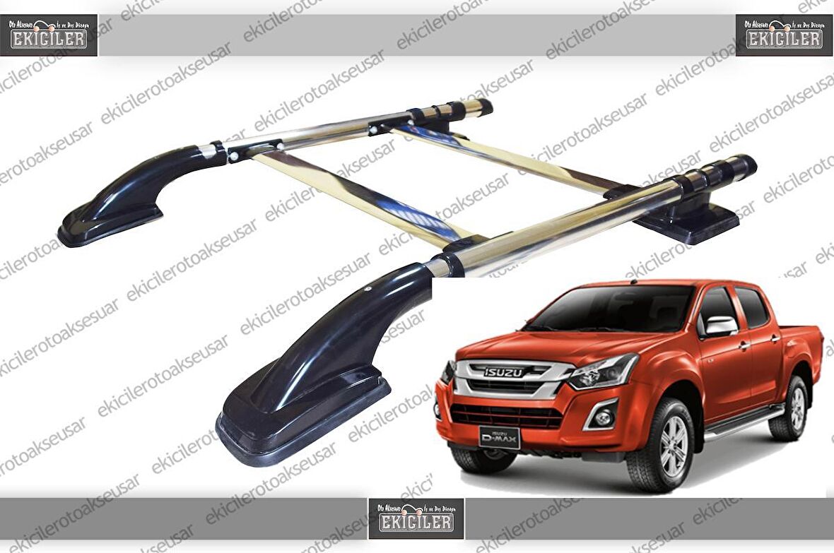 ISUZU D-MAX TAVAN ÇITASI (2012 +) PORT BAGAJ NİKEL (ARA ATKILI)