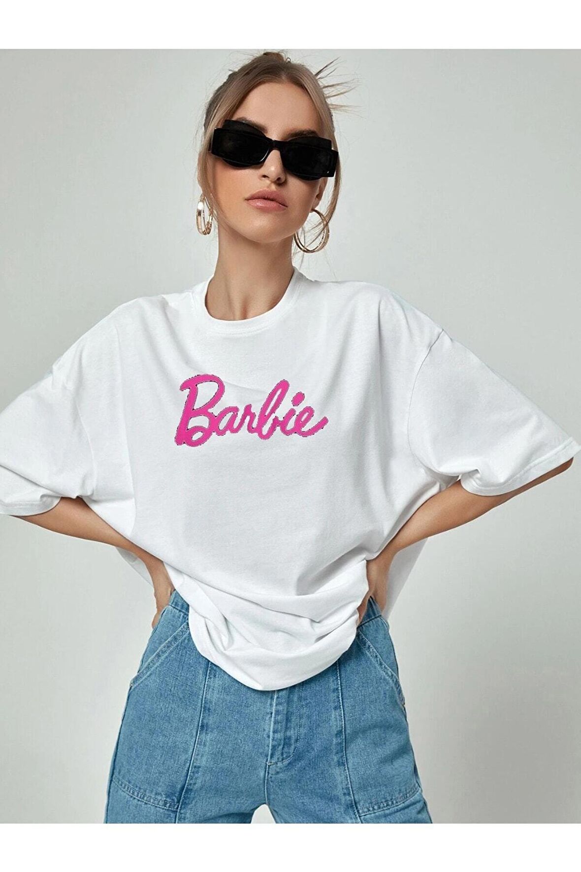 Yazılı Oversize Kadın T-shirt