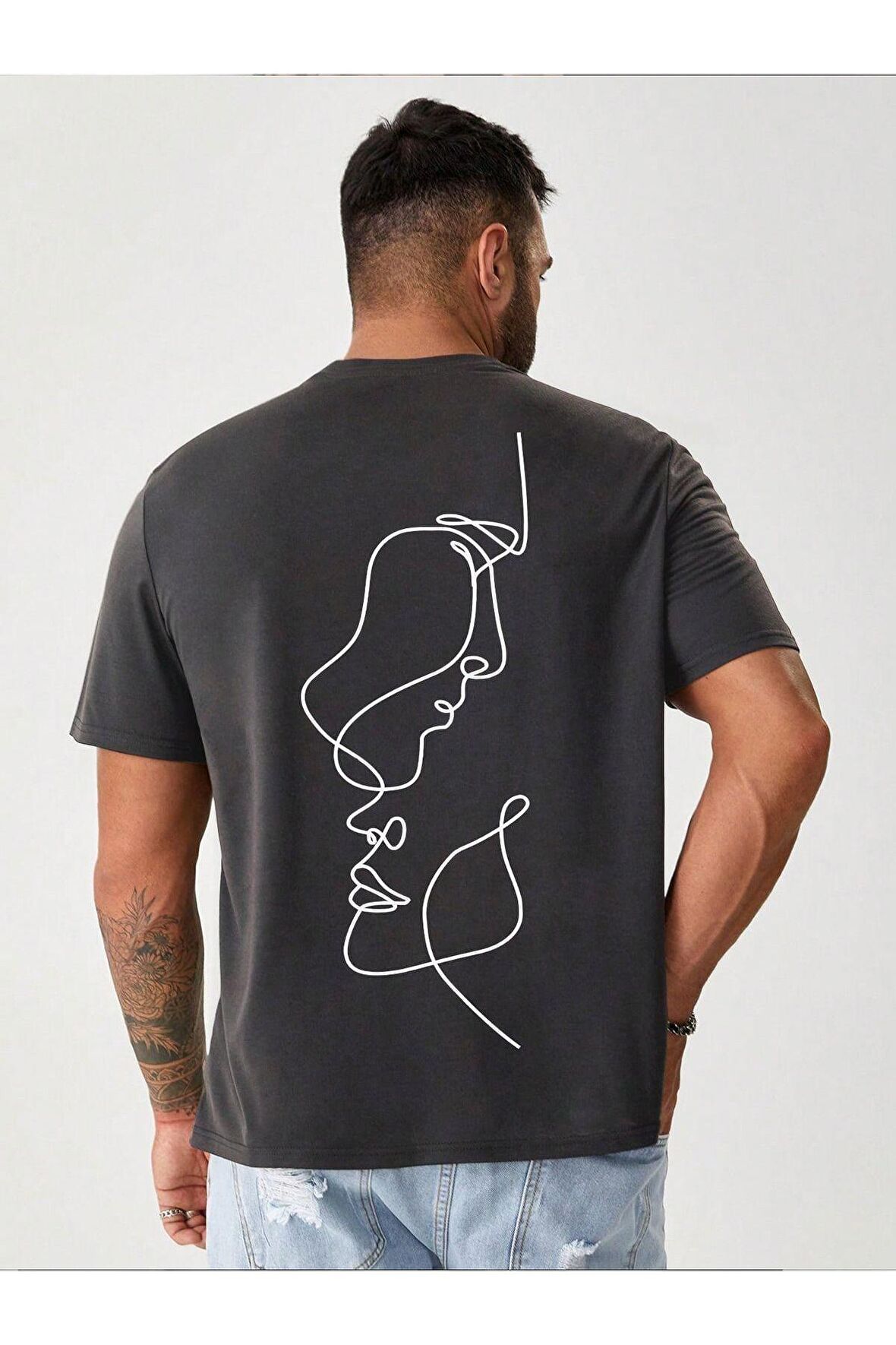 Unisex Two Face Baskılı Tshirt