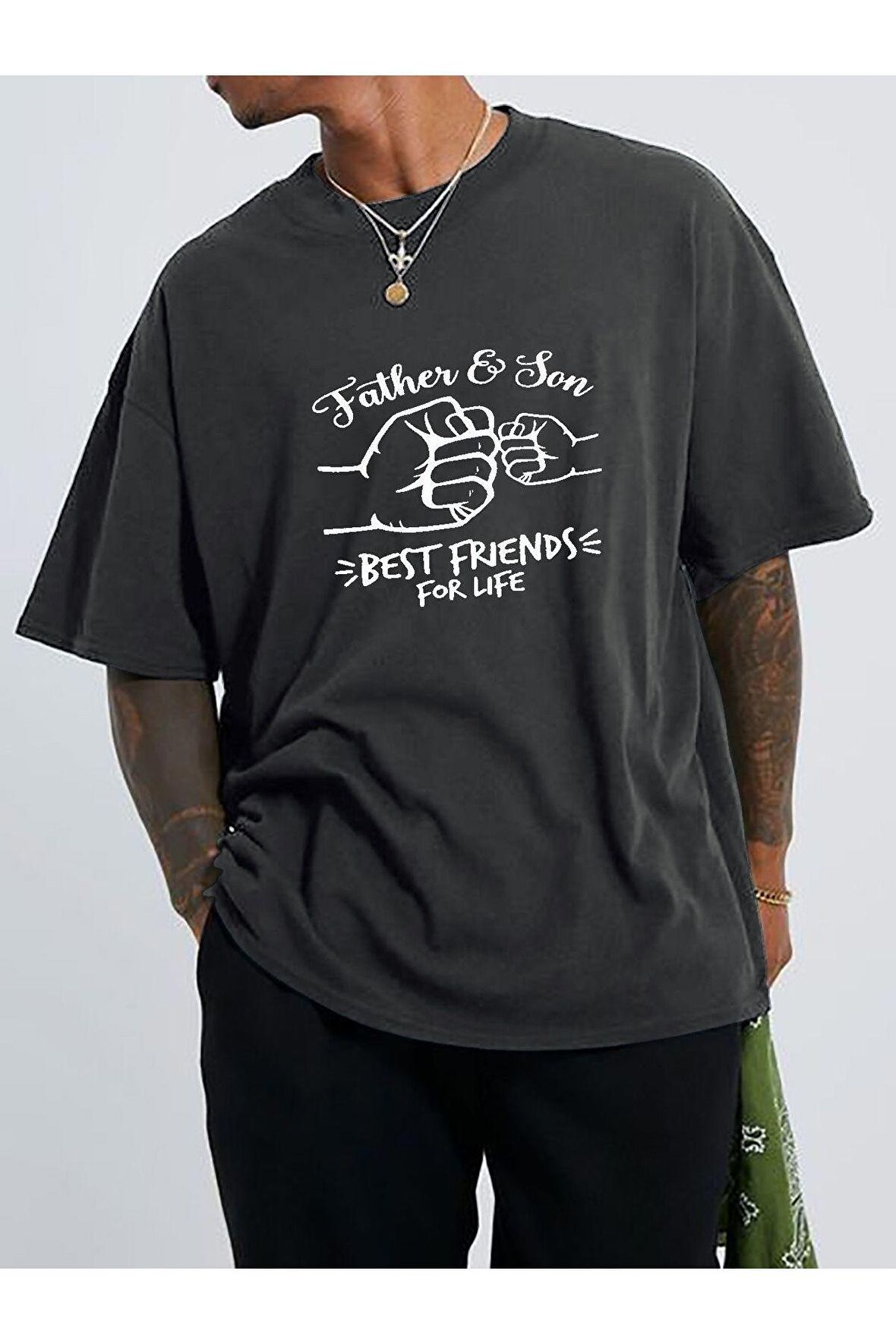 Unisex Best Friends Yazılı Tshirt