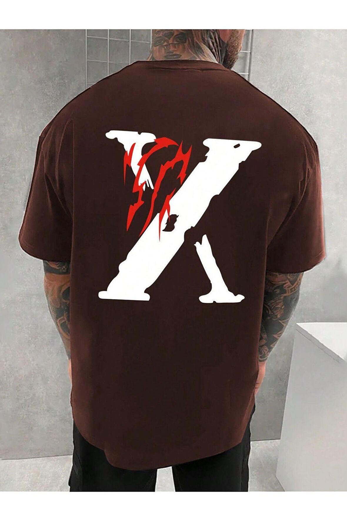 Unisex X Baskılı Tshirt