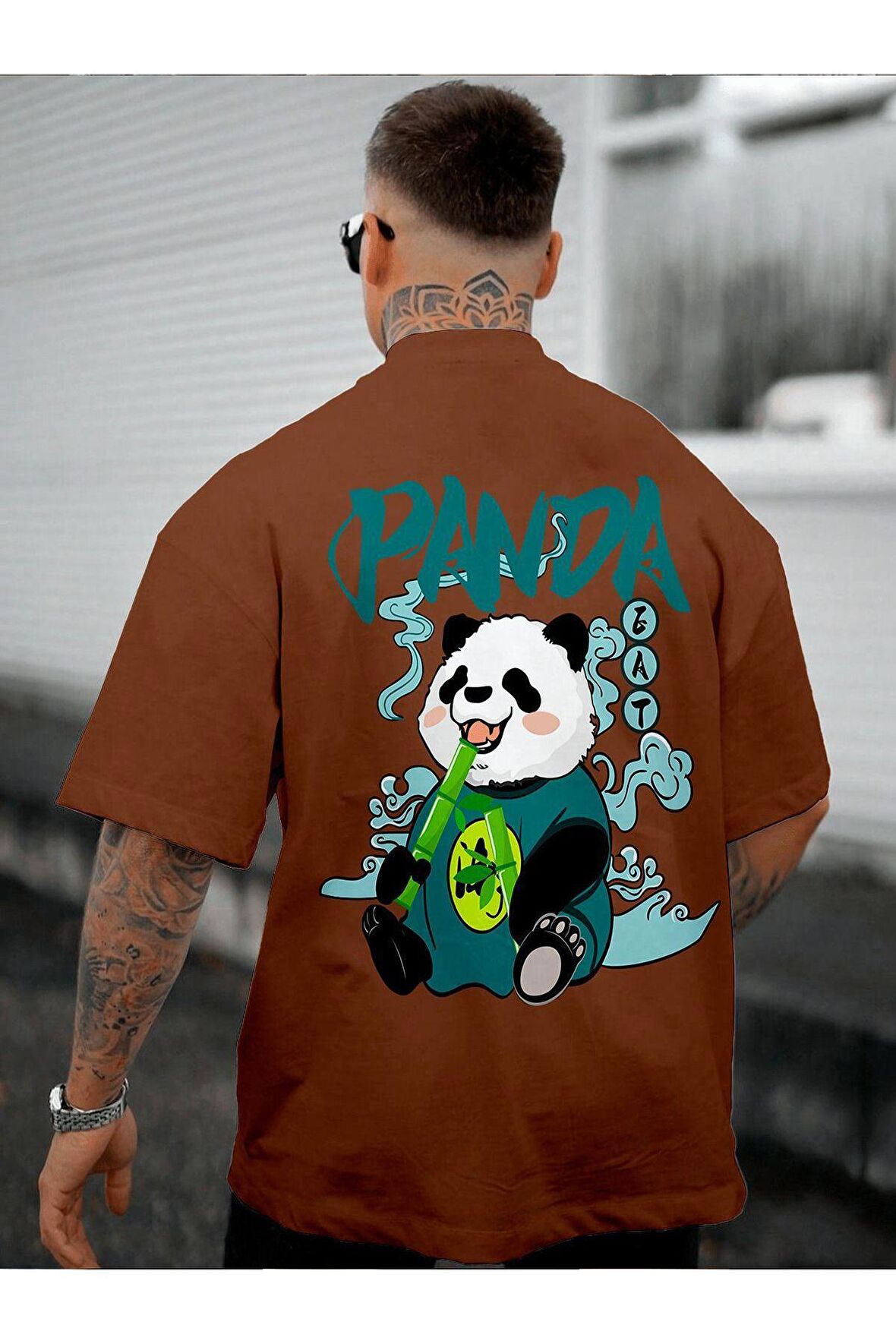 Unisex Panda Yazılı Tshirt