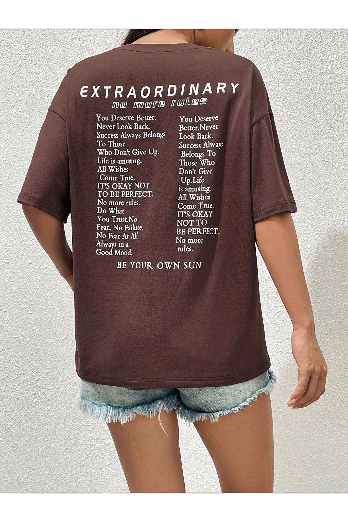 Unisex Extra Ordınary Yazılı Tshirt