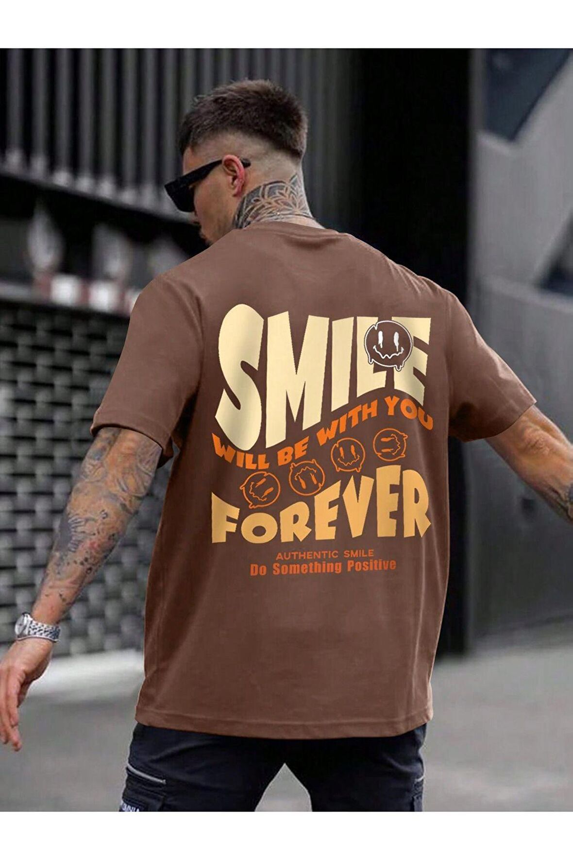 Unisex Smile Yazılı Tshirt