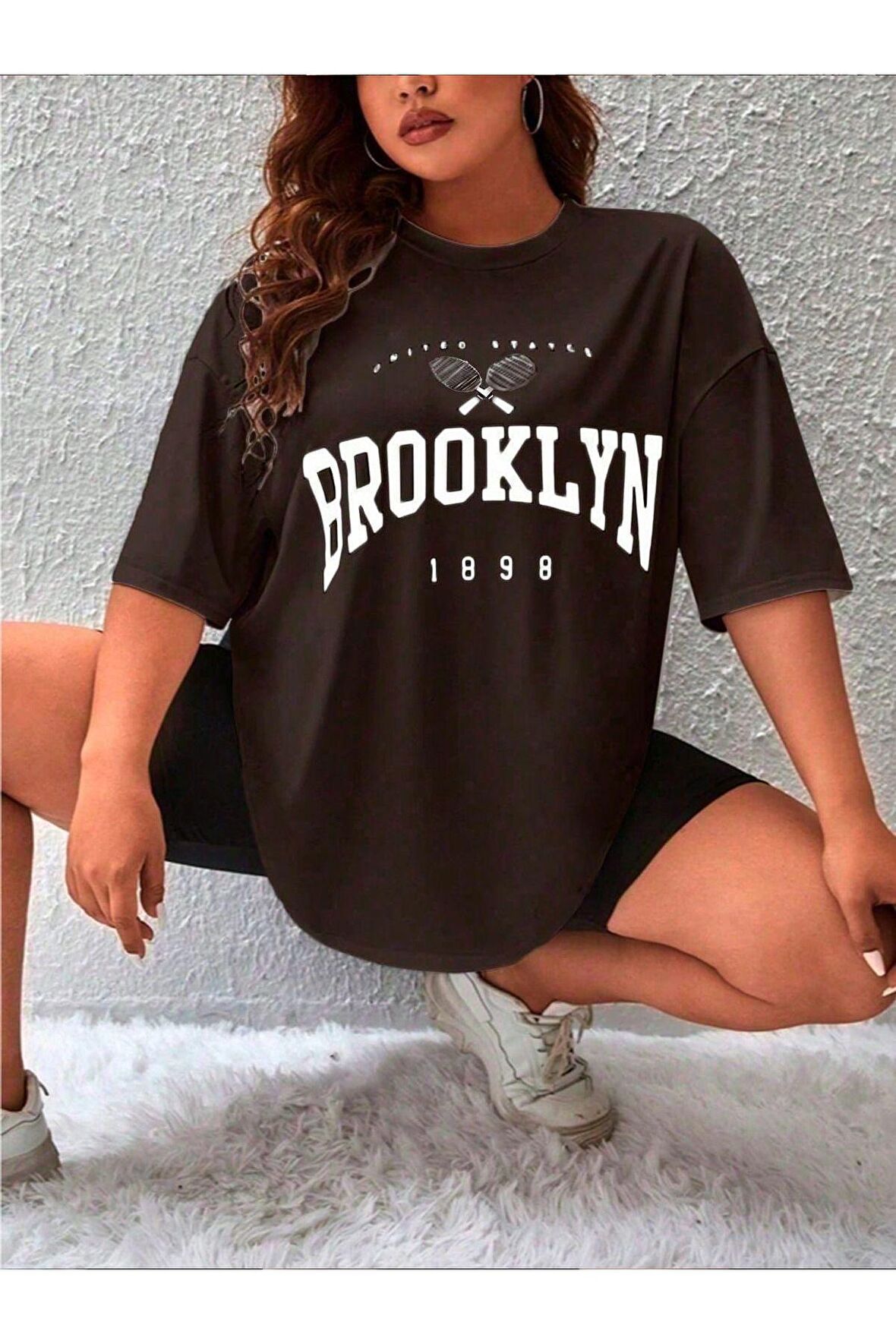 Unisex Brooklyn Yazılı Tshirt