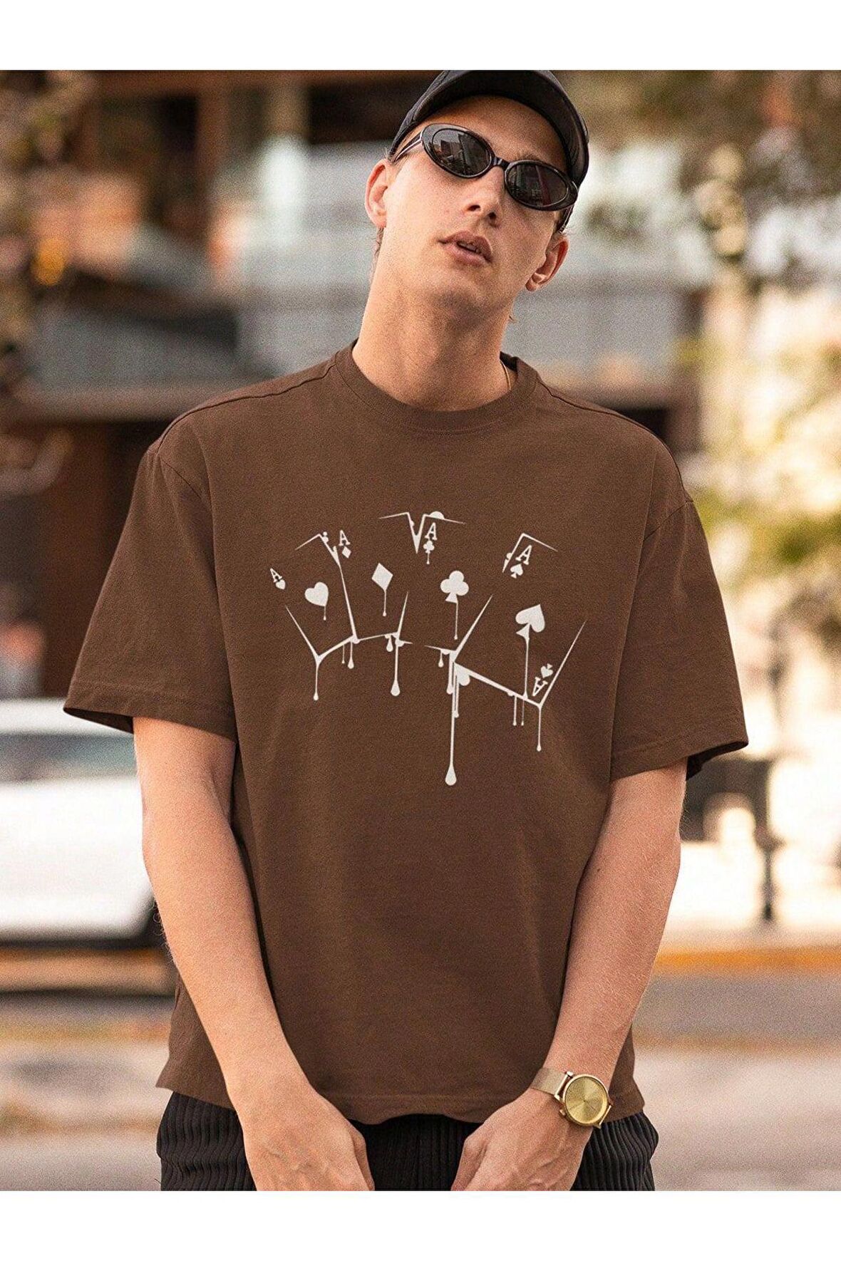 Unisex İskambil Baskılı Tshirt