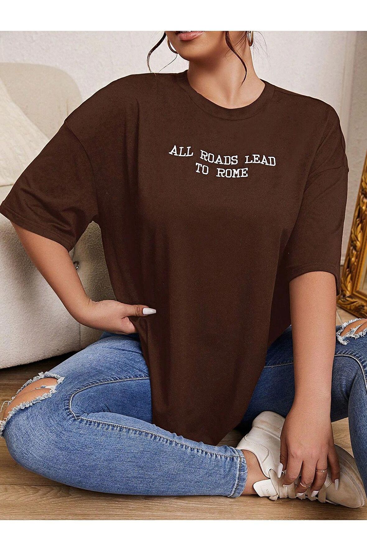 Unisex Rome Yazılı Tshirt