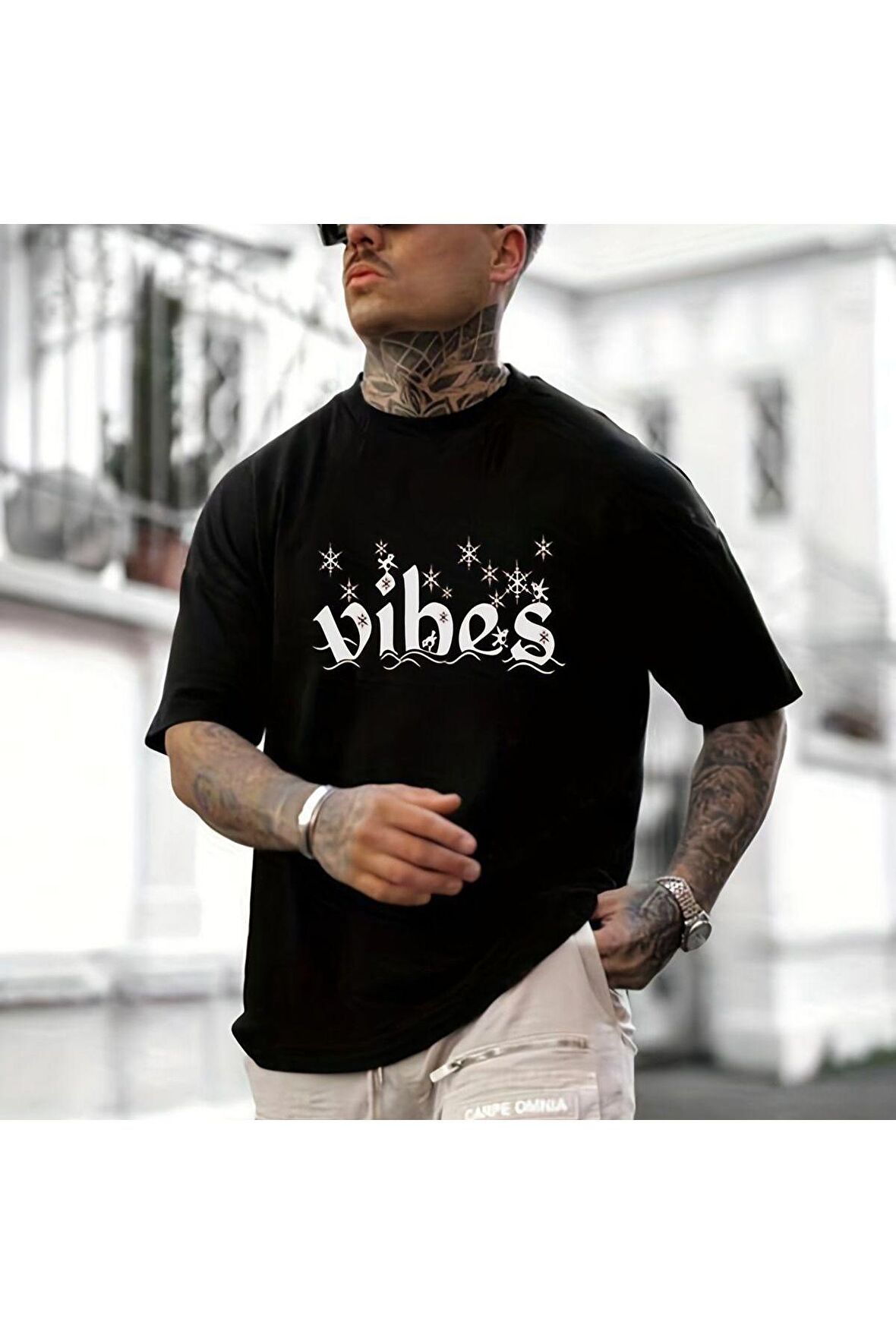 Unisex Vibes Yazılı Tshirt
