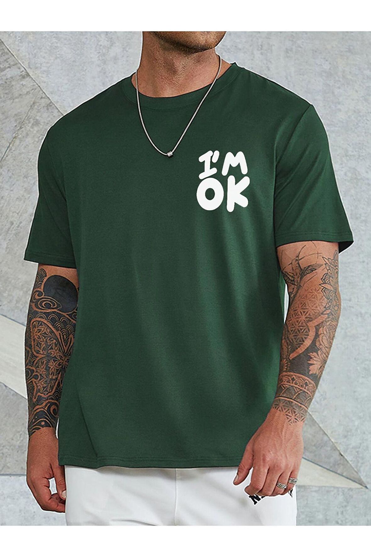 Unisex I'm Ok Yazılı Tshirt