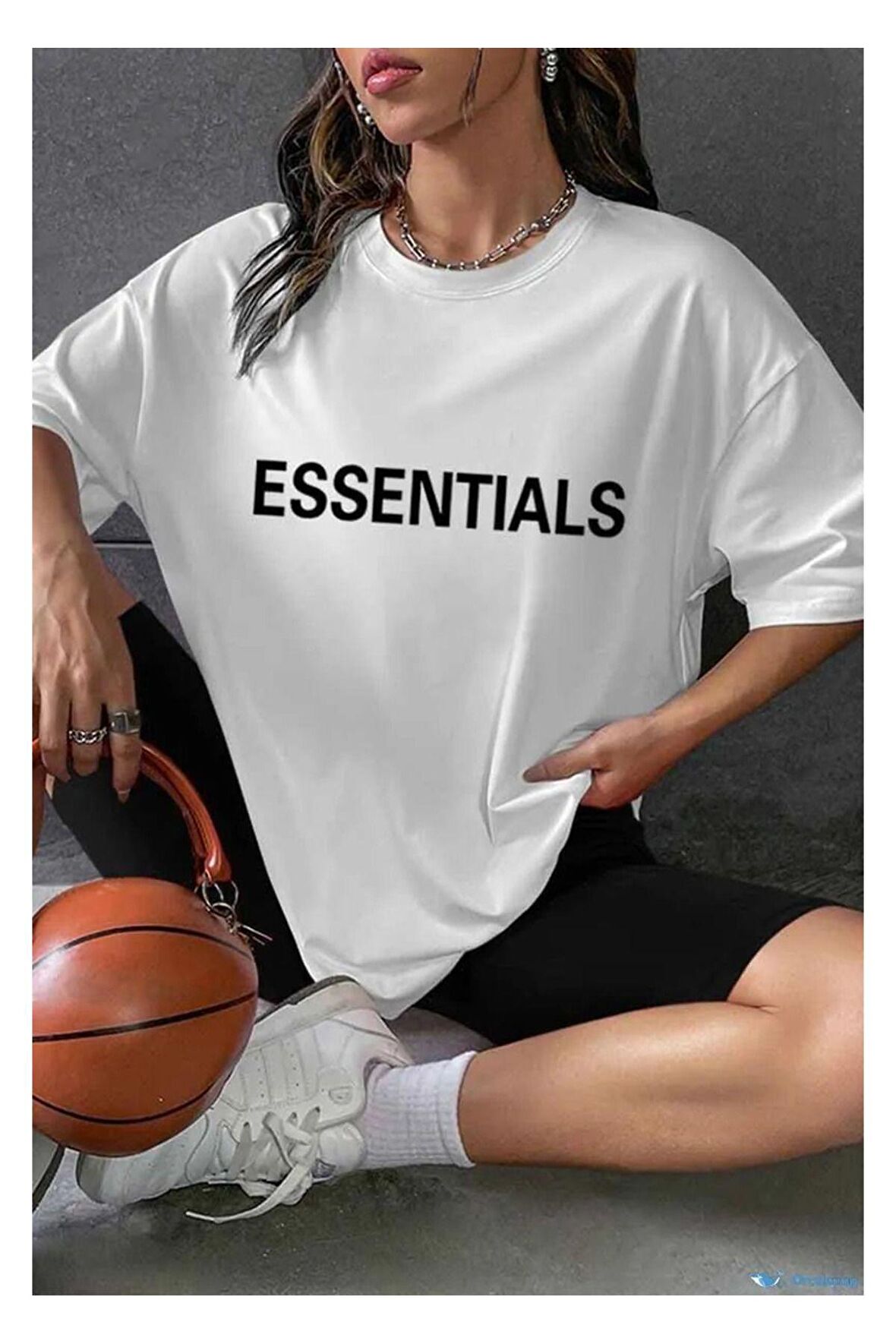 Unisex Essentials Yazılı Tshirt