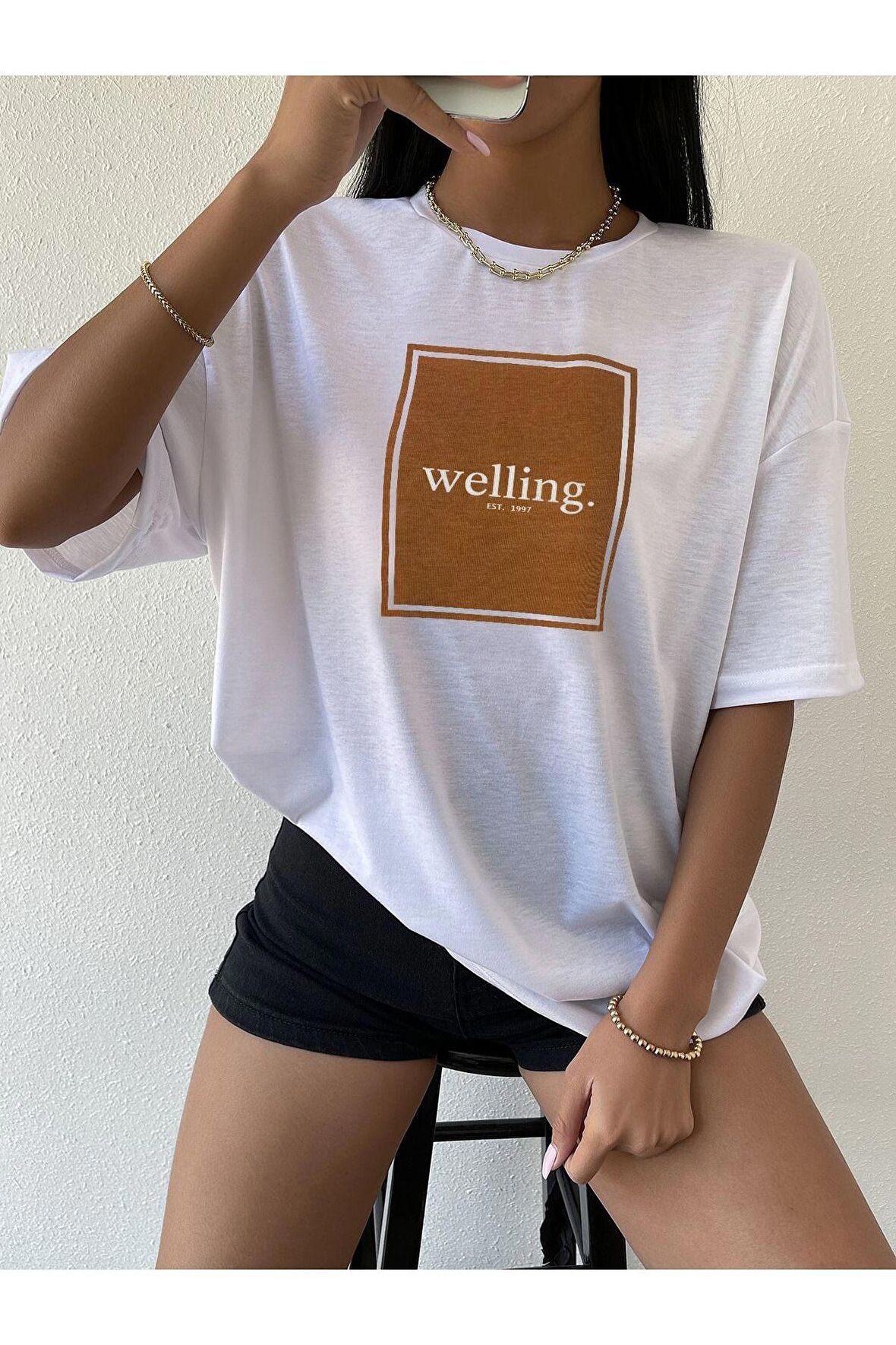 Unisex Welling Yazılı Tshirt