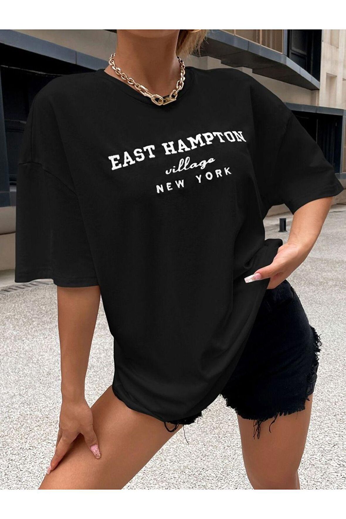 Unisex East Hampton Yazılı Tshirt
