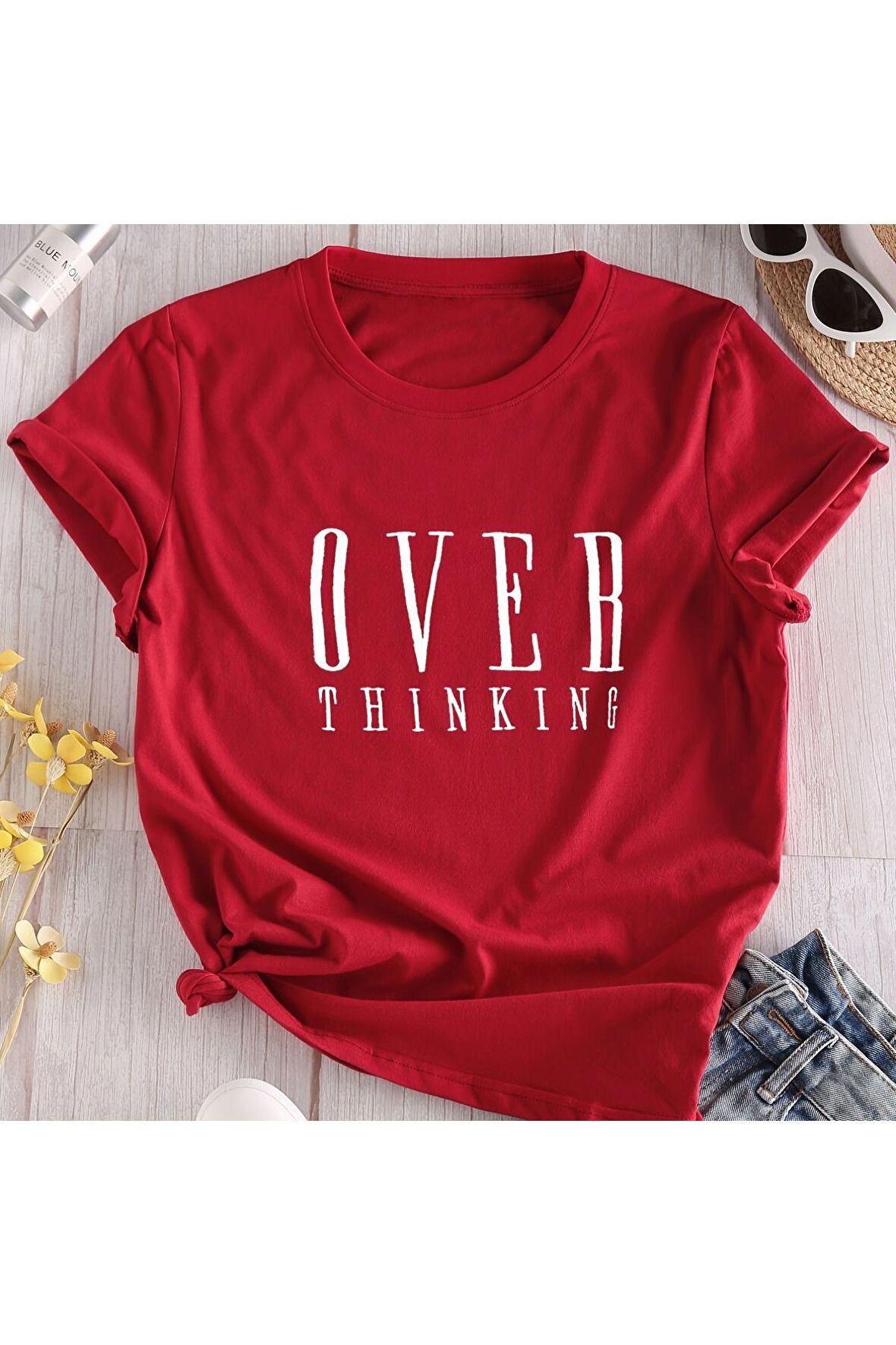 Unisex Over Yazılı Tshirt